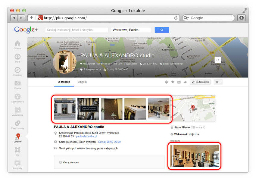 Google+ Lokalnie (Zdjęcia Firmowe Google)